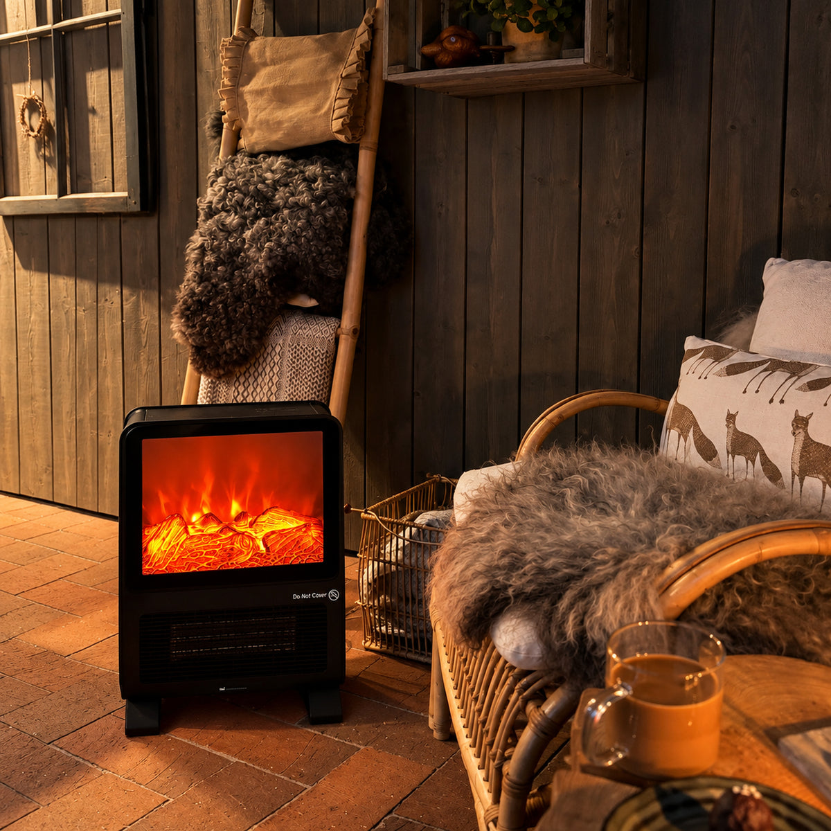 Elektrisk peis Deluxe 2000W – Elektrisk peis med flammeeffekt og temperaturkontroll