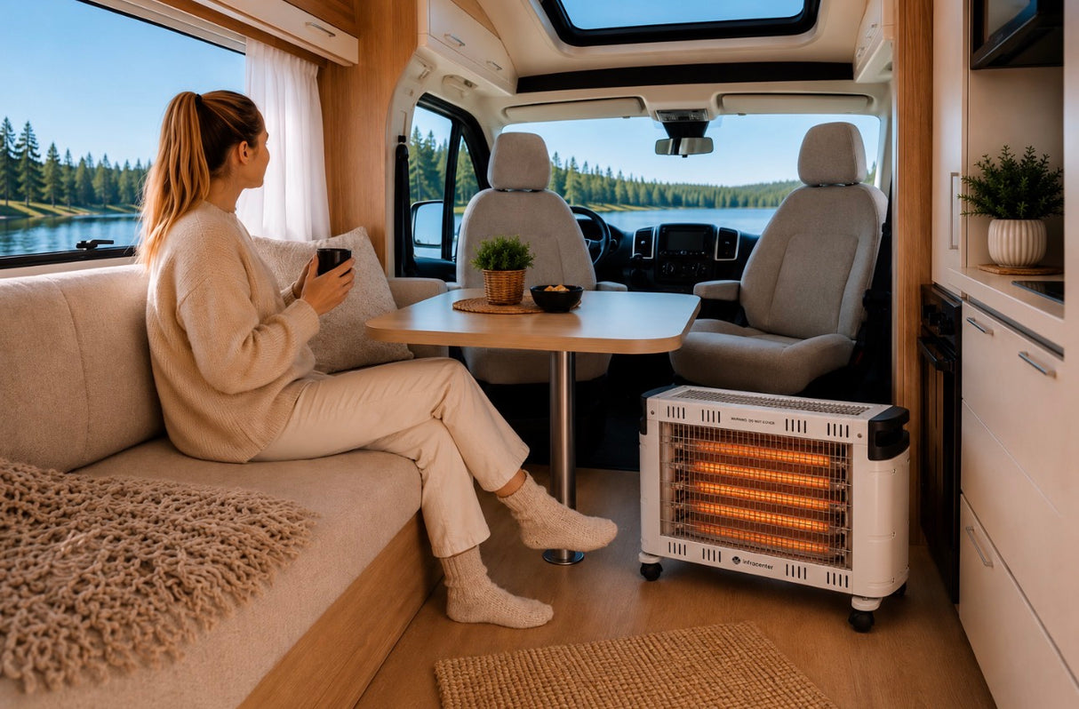 Quartz Heater 2000W Vit – Flyttbar Infravärmare med Snabb och Behaglig Värme
