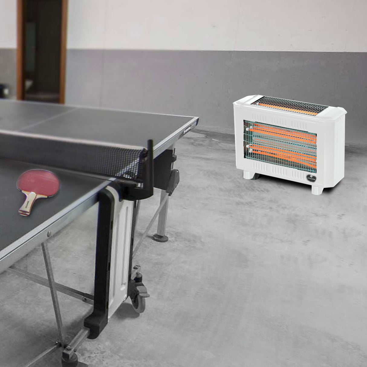 Quartz Heater 2000W Vit – Flyttbar Infravärmare med Snabb och Behaglig Värme