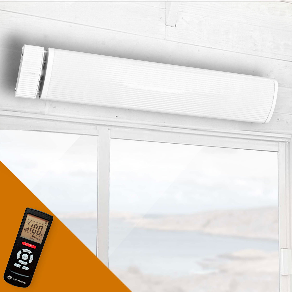 Dark Heater 1800W Milky White – Infravärmare utan Ljus för Uterum & Inglasade Balkonger