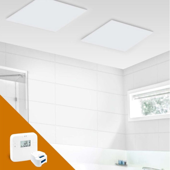 Infravärmepaket 2x Standard 450W + Trådlös Termostat Salus RT510 – Komplett Paket för 8–12 m²