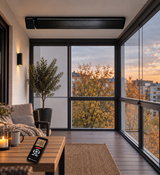 Dark Heater 1800W Night Black – Infrared Heater without Light for Outdoor Rooms & Glazed Balconies