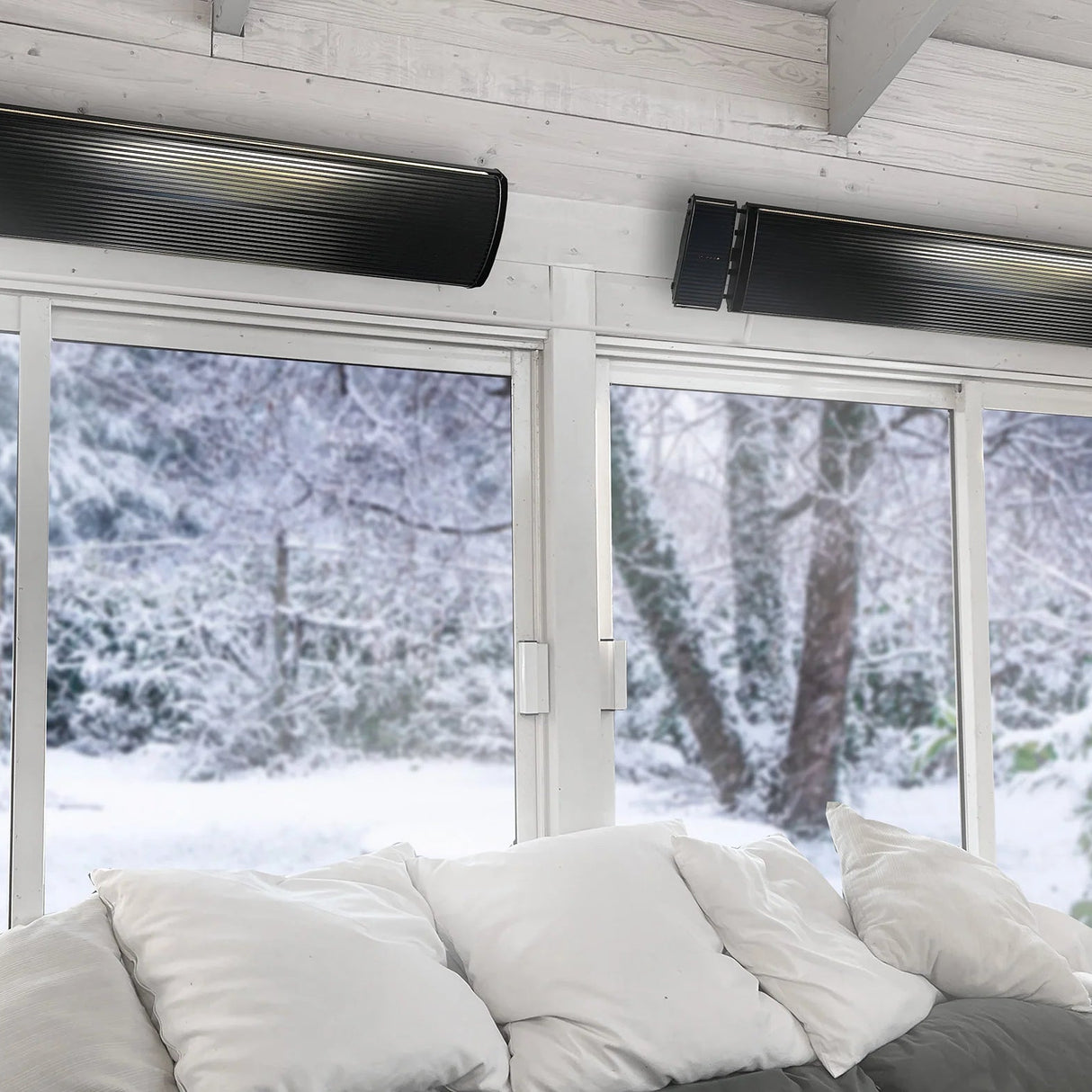 Dark Heater 1800W Night Black – Infravärmare utan Ljus för Uterum & Inglasade Balkonger