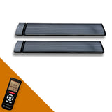 Infravärmepaket 2x Dark Heater 1800W Night Black – Infravärmare utan Ljus för Uterum & Inglasade Balkonger