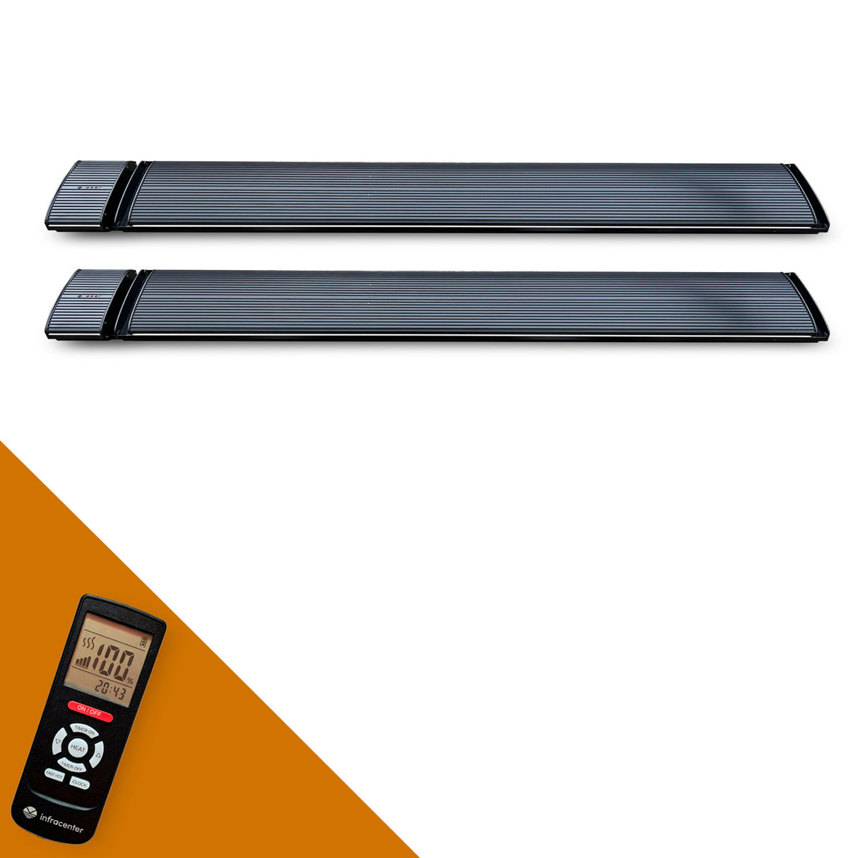 Infravärmepaket 2x Dark Heater 3200W Black – Kraftfull Terrassvärmare utan ljus för Uterum, Restaurang & Inglasade Balkonger