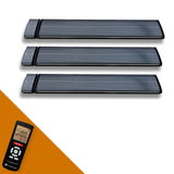 Infravärmepaket 3x Dark Heater 1800W Night Black – Infravärmare utan Ljus för Uterum & Inglasade Balkonger