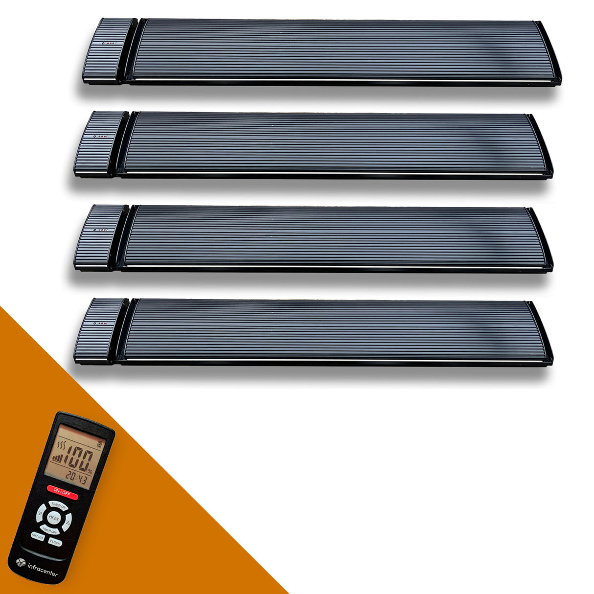 Infravärmepaket 4x Dark Heater 1800W Night Black – Infravärmare utan Ljus för Uterum & Inglasade Balkonger