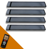 Infravärmepaket 4x Dark Heater 1800W Night Black – Infravärmare utan Ljus för Uterum & Inglasade Balkonger