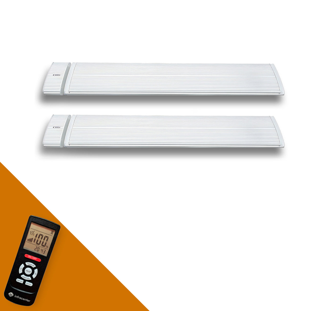 Infravärmepaket 2x Dark Heater 1800W Milky White – Infravärmare utan Ljus för Uterum & Inglasade Balkonger