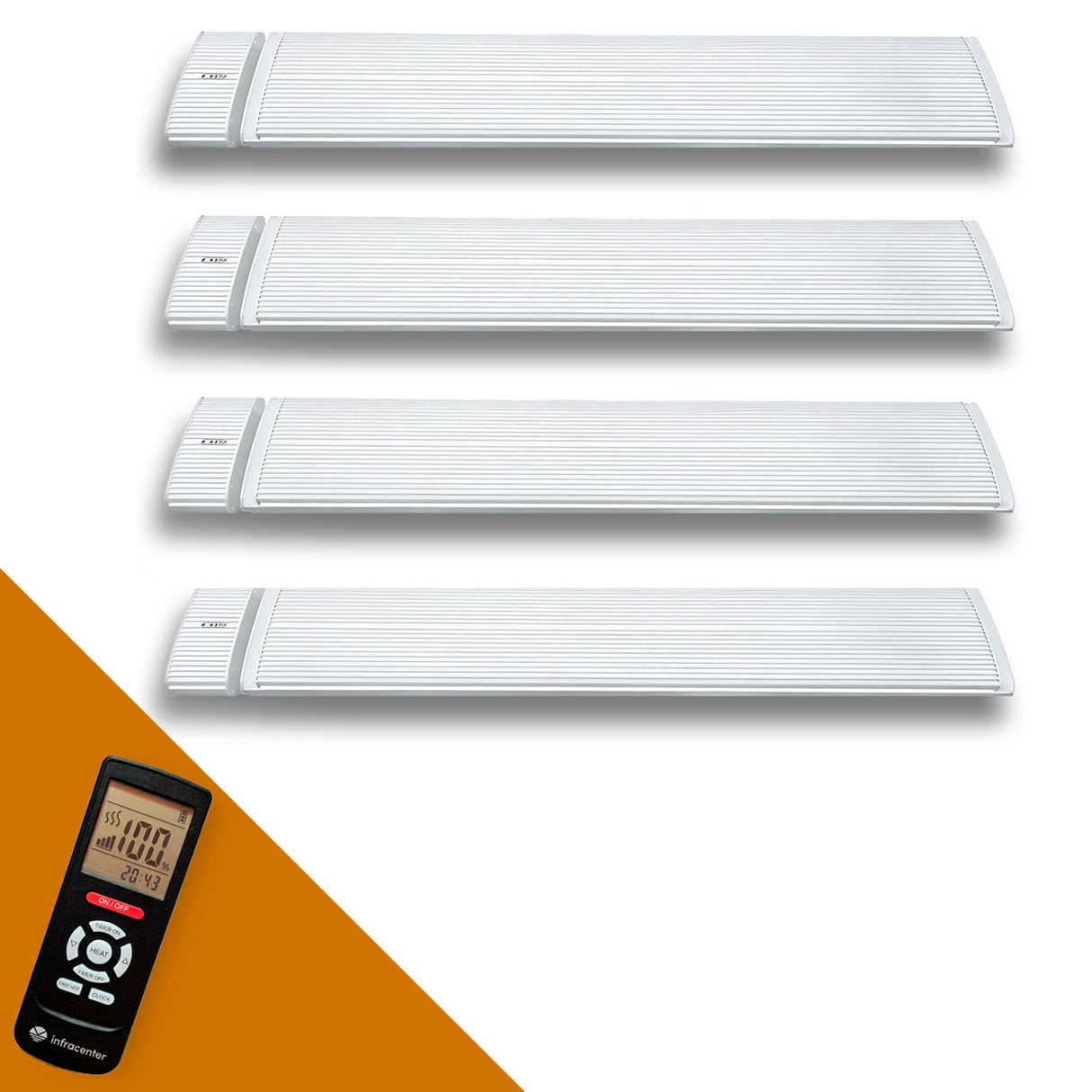 Infravärmepaket 4x Dark Heater 1800W Milky White – Infravärmare utan Ljus för Uterum & Inglasade Balkonger