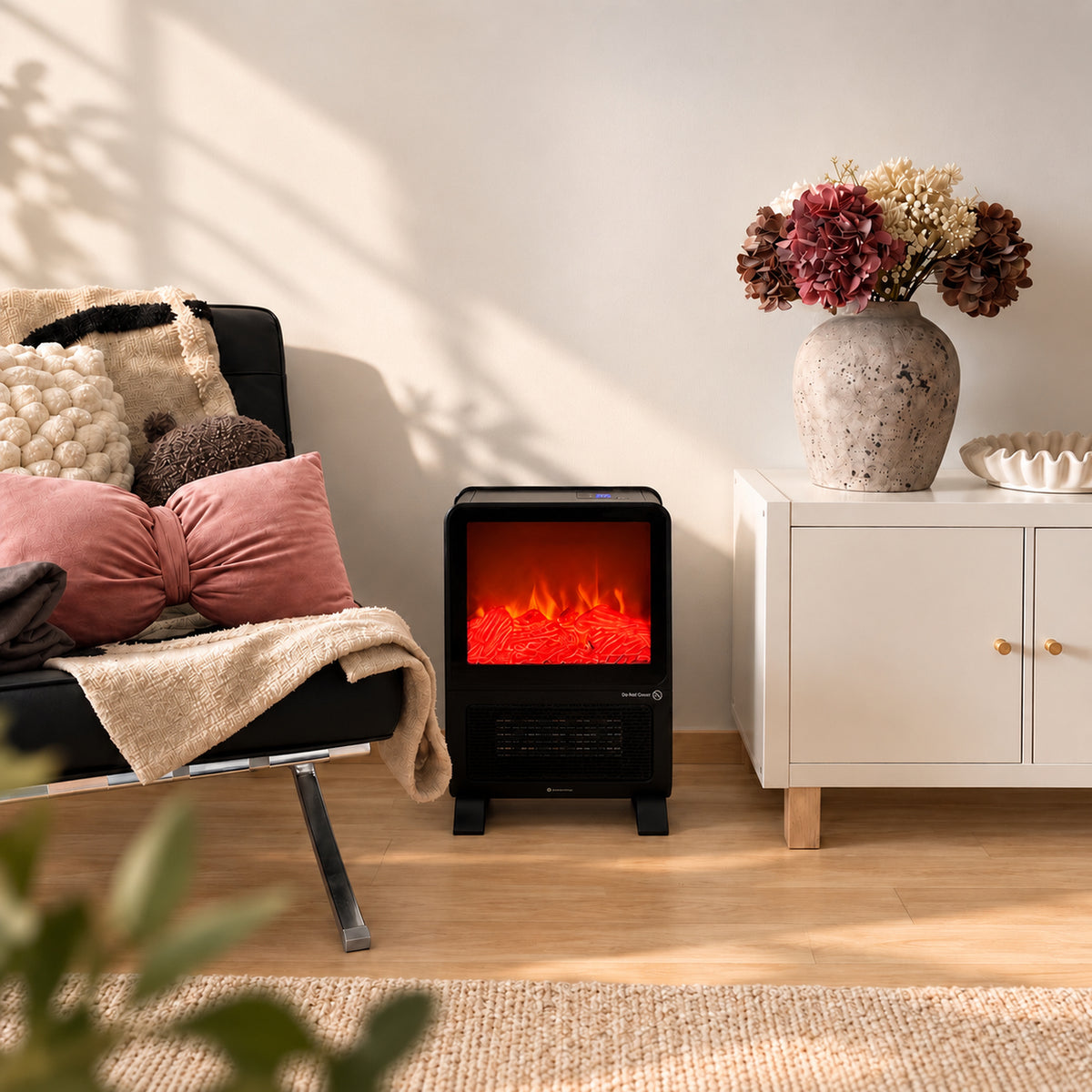 Chimenea Eléctrica Deluxe 2000W – Chimenea Eléctrica con Efecto Llama y Control de Temperatura