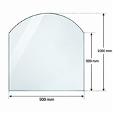 Golvskydd i härdat glas för kamin – 100 × 90 cm