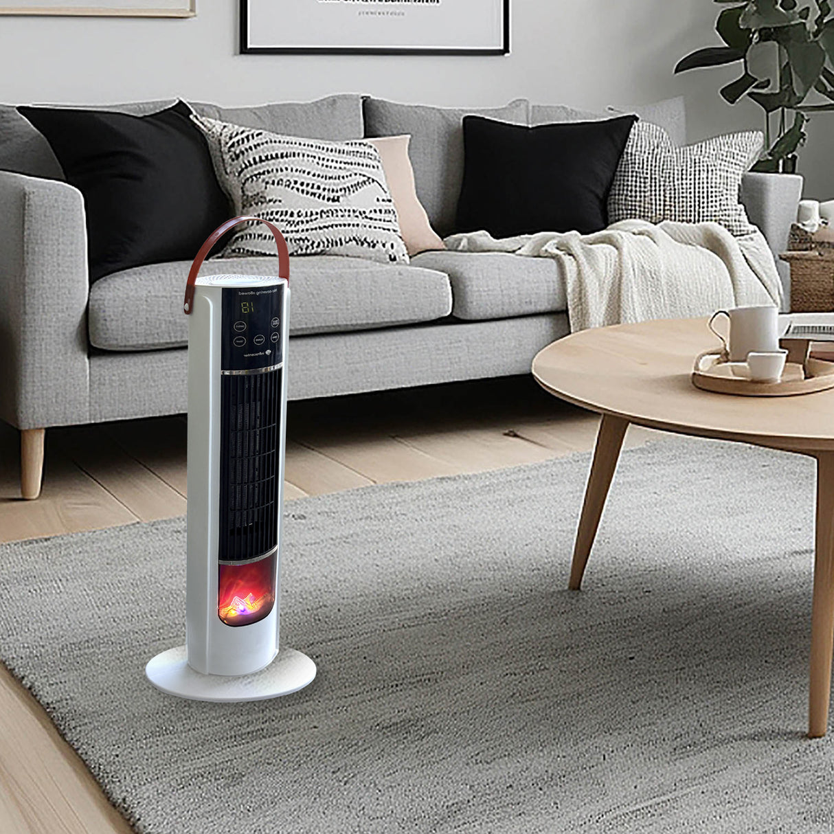 Flame Tower 2000W – Luftvärmare med Flammeffekt och Fjärrkontroll