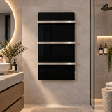Scaldasalviette 500W Night Black – Esclusivo scaldasalviette in vetro nero con riscaldamento a infrarossi