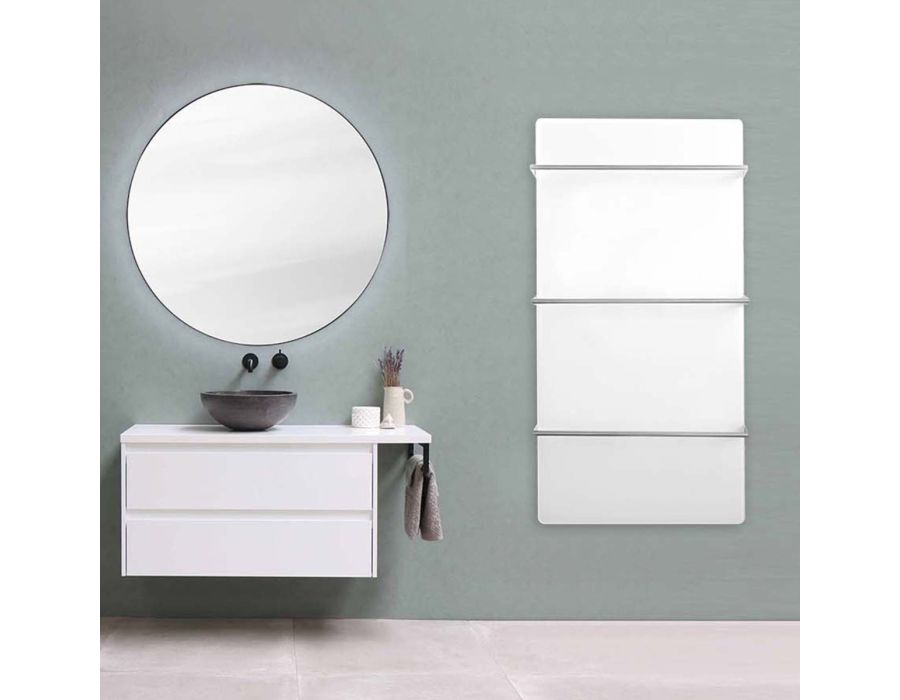 Towel Heater 500W Milky White – Elegant Handdukstork i Vitt Glas med Infravärme