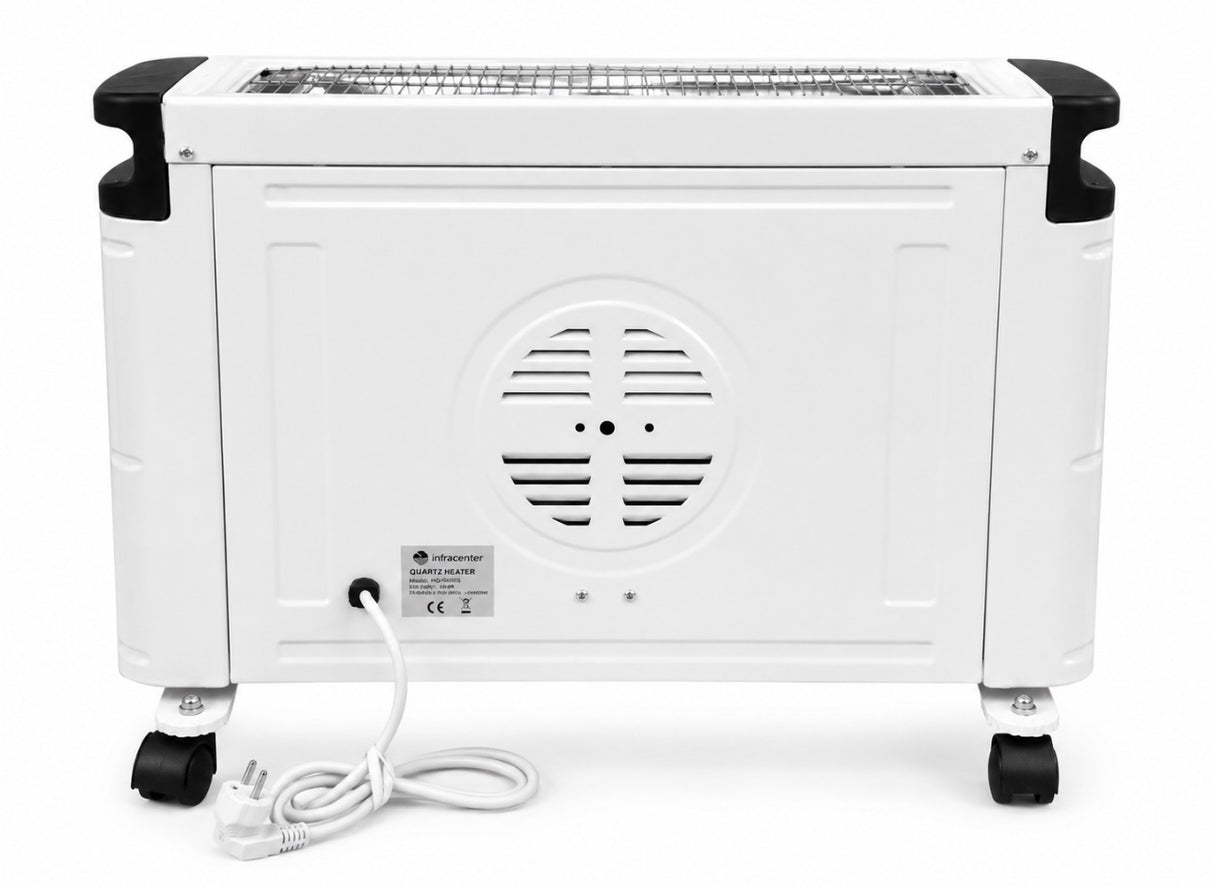 Quartz Heater 2000W Vit – Flyttbar Infravärmare med Snabb och Behaglig Värme