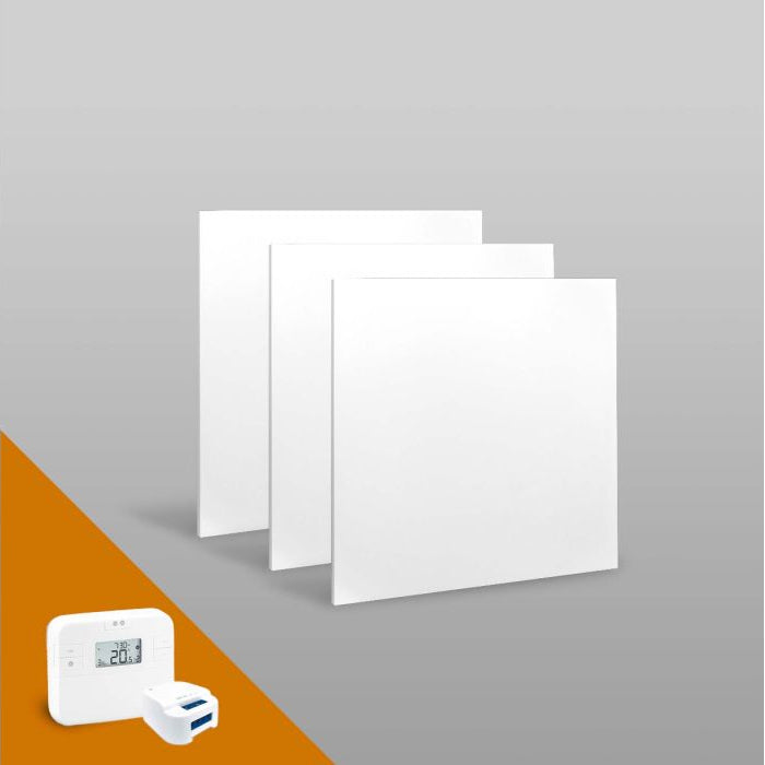 Infravärmepaket 3x Standard 450W + Trådlös Termostat Salus RT510 – Komplett Paket för 12–18 m²